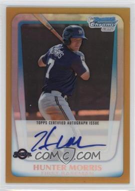 2011 Bowman Chrome - Prospects Autograph - Gold Refractor #BCP130 - Hunter Morris /50