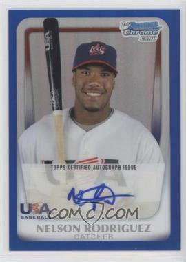 2011 Bowman Chrome - USA 18U National Team Refractors - Blue Autographs #18U-19 - Nelson Rodriguez /99