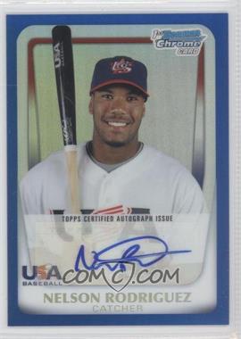 2011 Bowman Chrome - USA 18U National Team Refractors - Blue Autographs #18U-19 - Nelson Rodriguez /99