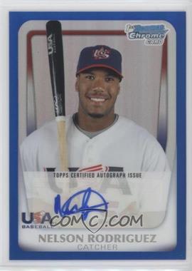 2011 Bowman Chrome - USA 18U National Team Refractors - Blue Autographs #18U-19 - Nelson Rodriguez /99