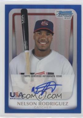 2011 Bowman Chrome - USA 18U National Team Refractors - Blue Autographs #18U-19 - Nelson Rodriguez /99