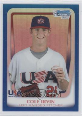 2011 Bowman Chrome - USA 18U National Team Refractors - Blue #18U-13 - Cole Irvin /99