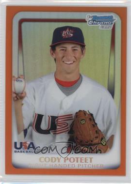 2011 Bowman Chrome - USA 18U National Team Refractors - Orange #18U-18 - Cody Poteet /25