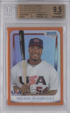 2011 Bowman Chrome - USA 18U National Team Refractors - Orange #18U-19 - Nelson Rodriguez /25 [BGS 9.5 GEM MINT]