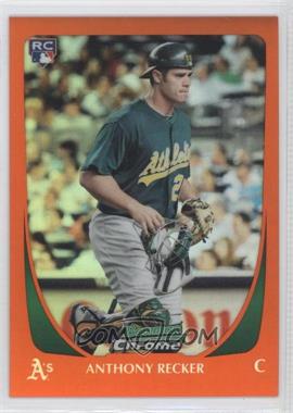 2011 Bowman Draft Picks & Prospects - Chrome - Orange Refractor #46 - Anthony Recker /25