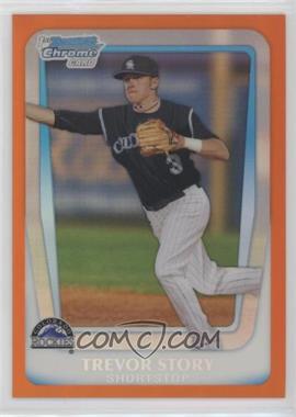 2011 Bowman Draft Picks & Prospects - Chrome Prospects - Orange Refractor #BDPP84 - Trevor Story /25