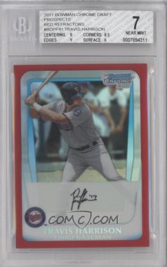 2011 Bowman Draft Picks & Prospects - Chrome Prospects - Red Refractor #BDPP41 - Travis Harrison /5 [BGS 7 NEAR MINT]