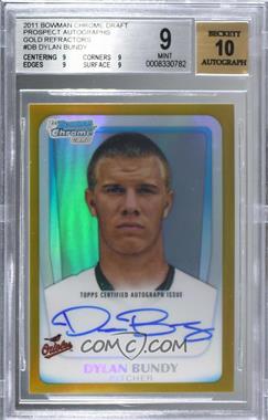 2011 Bowman Draft Picks & Prospects - Chrome Prospects Autograph - Gold Refractor #BCAP-DB - Dylan Bundy /50 [BGS 9 MINT]