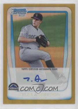 2011 Bowman Draft Picks & Prospects - Chrome Prospects Autograph - Gold Refractor #BCAP-TA - Tyler Anderson /50