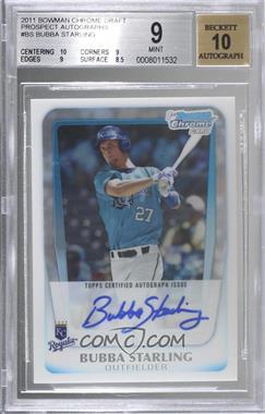 2011 Bowman Draft Picks & Prospects - Chrome Prospects Autograph #BCAP-BS - Bubba Starling [BGS 9 MINT]