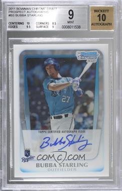 2011 Bowman Draft Picks & Prospects - Chrome Prospects Autograph #BCAP-BS - Bubba Starling [BGS 9 MINT]