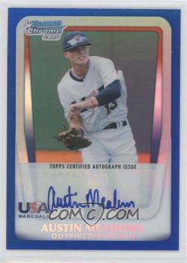 2011 Bowman Draft Picks & Prospects - Chrome USA 16U National Team Autograph - Blue Refractor #AA-AM - Austin Meadows /99