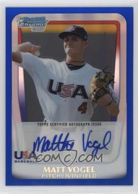 2011 Bowman Draft Picks & Prospects - Chrome USA 16U National Team Autograph - Blue Refractor #AA-MV - Matt Vogel /99