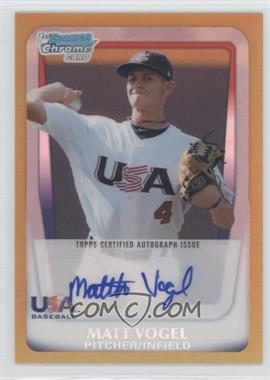 2011 Bowman Draft Picks & Prospects - Chrome USA 16U National Team Autograph - Gold Refractor #AA-MV - Matt Vogel /50