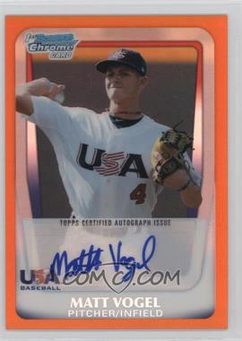 2011 Bowman Draft Picks & Prospects - Chrome USA 16U National Team Autograph - Orange Refractor #AA-MV - Matt Vogel /25