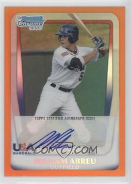 2011 Bowman Draft Picks & Prospects - Chrome USA 16U National Team Autograph - Orange Refractor #AA-WA - William Abreu /25