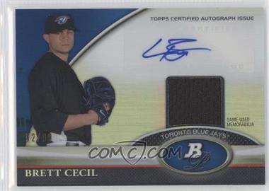 2011 Bowman Platinum - Autograph Relic Refractor - Blue #BAR-BC - Brett Cecil /99