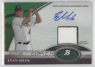 2011 Bowman Platinum - Autograph Relic Refractor - Green #BAR-EM - Evan Meek /199