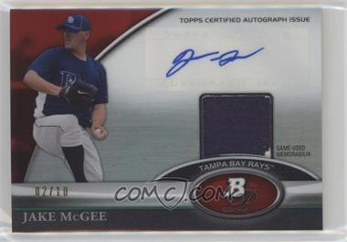 2011 Bowman Platinum - Autograph Relic Refractor - Red #BAR-JM - Jake McGee /10