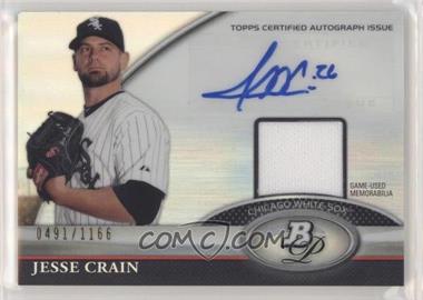 2011 Bowman Platinum - Autograph Relic Refractor #BAR-JC - Jesse Crain /1166