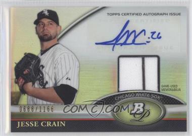 2011 Bowman Platinum - Autograph Relic Refractor #BAR-JC - Jesse Crain /1166