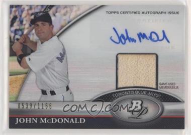 2011 Bowman Platinum - Autograph Relic Refractor #BAR-JMC - John McDonald /1166