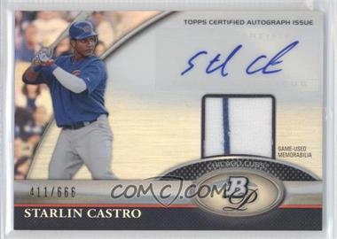 2011 Bowman Platinum - Autograph Relic Refractor #BAR-SC - Starlin Castro /666