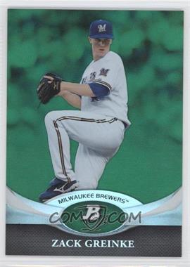 2011 Bowman Platinum - [Base] - Green #70 - Zack Greinke