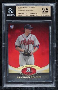 2011 Bowman Platinum - [Base] - Red #25 - Brandon Beachy [BGS 9.5 GEM MINT]