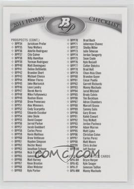 2011 Bowman Platinum - Checklists #2.1 - Hobby Checklist #2