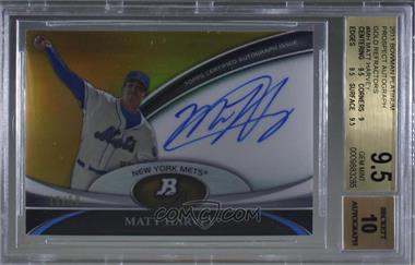 2011 Bowman Platinum - Prospect Autographs - Gold Refractor #BPA-MH - Matt Harvey /50 [BGS 9.5 GEM MINT]