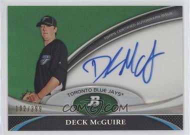 2011 Bowman Platinum - Prospect Autographs - Green Refractor #BPA-DM - Deck McGuire /399