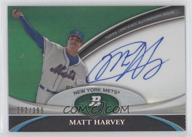 2011 Bowman Platinum - Prospect Autographs - Green Refractor #BPA-MH - Matt Harvey /399