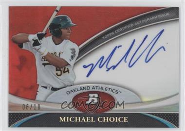 2011 Bowman Platinum - Prospect Autographs - Red Refractor #BPA-MC - Michael Choice /10