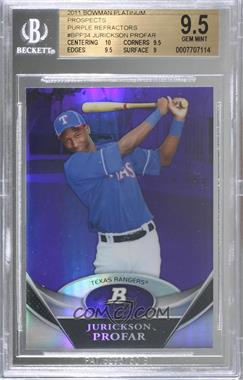 2011 Bowman Platinum - Prospects - Retail Purple Refractor #BPP34 - Jurickson Profar [BGS 9.5 GEM MINT]