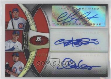 2011 Bowman Platinum - Triple Autograph - Red Refractor #TA-SPG - Geovany Soto, Carlos Pena, Matt Garza /10