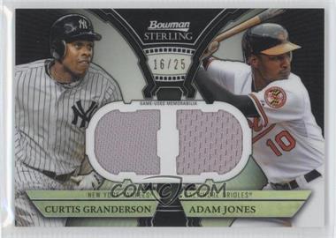 2011 Bowman Sterling - Box Loader Dual Relics - Black Refractor #DRB-GJ - Curtis Granderson, Adam Jones /25