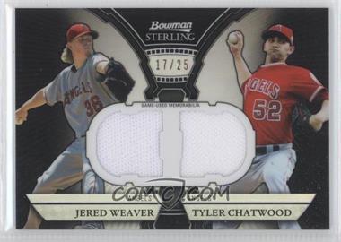 2011 Bowman Sterling - Box Loader Dual Relics - Black Refractor #DRB-WC - Jered Weaver, Tyler Chatwood /25