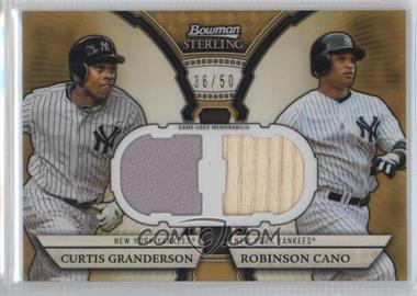 2011 Bowman Sterling - Box Loader Dual Relics - Gold Refractor #DRB-GC - Curtis Granderson, Robinson Cano /50