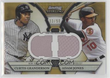 2011 Bowman Sterling - Box Loader Dual Relics - Gold Refractor #DRB-GJ - Curtis Granderson, Adam Jones /50