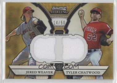 2011 Bowman Sterling - Box Loader Dual Relics - Gold Refractor #DRB-WC - Jered Weaver, Tyler Chatwood /50