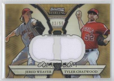 2011 Bowman Sterling - Box Loader Dual Relics - Gold Refractor #DRB-WC - Jered Weaver, Tyler Chatwood /50