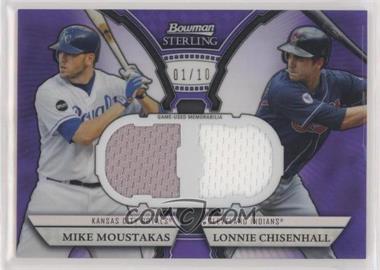 2011 Bowman Sterling - Box Loader Dual Relics - Purple Refractor #DRB-MC - Mike Moustakas, Lonnie Chisenhall /10