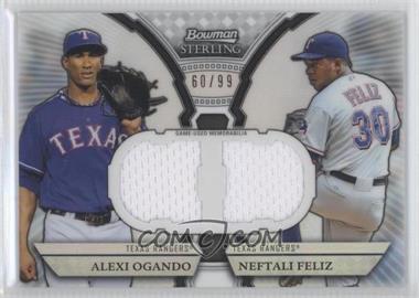 2011 Bowman Sterling - Box Loader Dual Relics - Refractor #DRB-OF - Alexi Ogando, Neftali Feliz /99