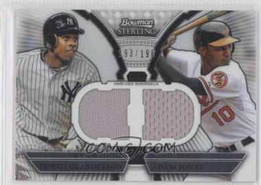 2011 Bowman Sterling - Box Loader Dual Relics #DRB-GJ - Curtis Granderson, Adam Jones /199