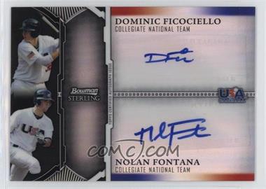 2011 Bowman Sterling - Dual Autographs - Black Refractor #USDA-FF - Dominic Ficociello, Nolan Fontana /25