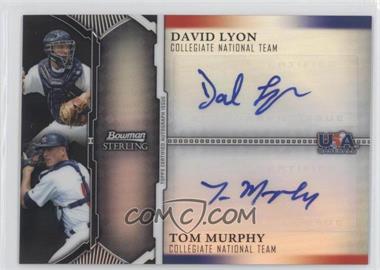 2011 Bowman Sterling - Dual Autographs - Black Refractor #USDA-LM - David Lyon, Tom Murphy /25