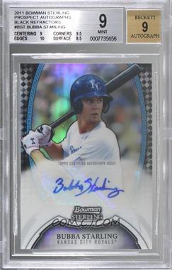 2011 Bowman Sterling - Prospect Autographs - Black Refractor #BSP-BST - Bubba Starling /25 [BGS 9 MINT]