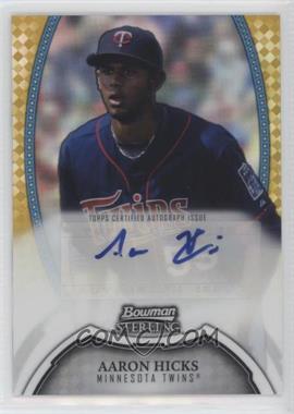 2011 Bowman Sterling - Prospect Autographs - Gold Refractor #BSP-AH - Aaron Hicks /50