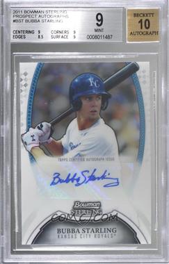 2011 Bowman Sterling - Prospect Autographs #BSP-BST - Bubba Starling [BGS 9 MINT]